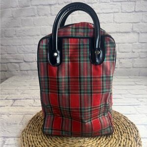 Vintage Aladdin Red Tartan Plaid Picnic Bag/ Lunch Box.